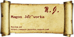 Magos Jávorka névjegykártya